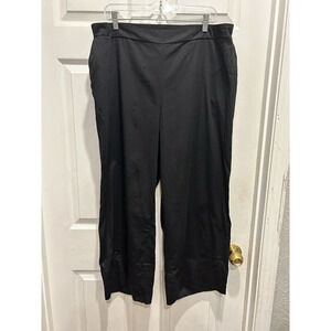 Ulla Popken Pure Pull On Pants‎ Cropped Size 24 Elastic Waist Pockets Black